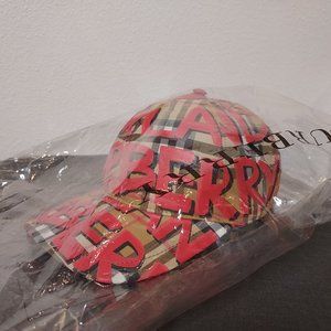 Burberry Graffiti paint hat red